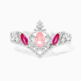 Lianfudai New Sweet Colorful Zircon Flower Animal Princess Open Adjustable Ring For Women Girls Cute Fshion Jewelry Gift