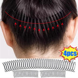 Lianfudai 4Pcs Invisible Broken Hair Hairpin Adult Tiara Tools Curve Needle Bangs Black Fixed Insert Comb Professional Styling Accessories