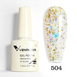 Lianfudai Venalisa Nail Gel Polish Jelly Color HEMA FREE Nude Pink Semi Permanent Soak Off UVLED Gel Nail Polish Sparkle Gel Varnish