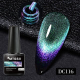 Lianfudai 7ml Cat Magnetic Gel Nail Polish Semi Permanent Dynamic Glitter Reflective Nail Gel Soak Off UV Gel Nail Art Varnish