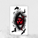 Lianfudai Eye Anime Waterproof Tattoo Sticker Personality Cool Black Cartoon Men and Women Fake Tattoo Flower Arm Body Art Tattoo Stickers