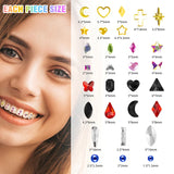 Lianfudai 1Set Dental Tooth Gems Crystal Diamond Ornament Diy Tools Various Shapes Color Teeth Jewelry Denture Acrylic