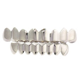 Lianfudai Teeth Grillz Set For Unisex Top Bottom Mouth Gold Silver Color Teeth Grills Tooth Caps Removable Dental Fashion Jewelry