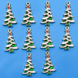 Lianfudai 10Pcs/Pack 11styles Christmas Charms Enamel Alloy Pendants Craft Supplies Beads Pendants For Jewelry Making Christmas Pendant