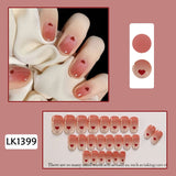 Lianfudai 24p Artifical Fake Nails Full Coverage False Nails White Clouds French Long Wearing Reusable Nail Coffin Ballerina Press on Nail