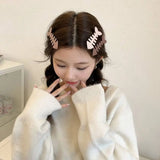 Lianfudai Korean Style Fish Bone Hair Clip Y2k Animal Geometry Hairpin Party Cute Barrettes Hair Ornament Simple Hair Accessories