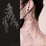 Lianfudai Dark Simple Lines Temporary Tattoo Sticker Arm Neck Fissured Blood Vessels Waterproof Durable Art Fake Tattoo Cool Men Women