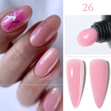 Lianfudai 15ML Quick Nail Extension Gel Glitter Pink Vernis Semi Permanent UV Gel Nail Polish Nail Art Prolong Construction Gel