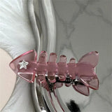 Lianfudai Hairpin Y2K Pink Small Fish Barb Hairpin Style Duck Mouth Clip Design Sense Bang Side Clip New Hair Accessories Tool Beauty Cute