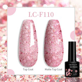 Lianfudai 7ML Aurora Top Coat Sparking Gel Nail Polish Semi Permanent UV Gel 2 In 1 Function Top Coat UV LED Nail Art Gel Varnish