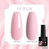 Lianfudai 15ML Quick Nail Extension Gel Glitter Pink Vernis Semi Permanent UV Gel Nail Polish Nail Art Prolong Construction Gel