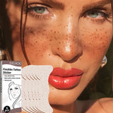 Lianfudai 6pcs/box Face Fake Freckles Tattoo Sticker Freckle Makeup Patch Waterproof Long-lasting Natural Freckle One-time Tattoo Stickers