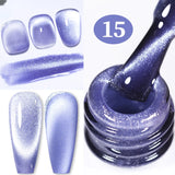 Lianfudai 10ml Auroras Blue Cat Magnetic Gel Nail Polish for Winter Nails Jelly Glass Water Light Varnis Semi Permanent Nail