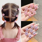 Lianfudai 10PCS/Set Hair Clip Braided Hair Small Flower Hair Buttons Hairpin Girl Cute Headdress Girl Mini Hair Claw Hair Accessories