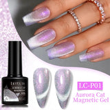 Lianfudai 7ML Auroras Top Coat Purple Sparking Auroras Gel Nail Polish Nail Art Vernis Semie Permanent Uv Gel Function Top Coat