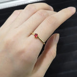 Lianfudai Romantic Red Zircon Dainty Rings For Women Thin Heart Korean Finger Accessories Wedding Gifts For Girlfriend Wholesale KAR272