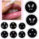 Lianfudai Dental Acrylic Crystal Jewelry Tooth Gem Tooth Beauty Diamond Ornaments Set Flat Decoration Teeth Whitening Material