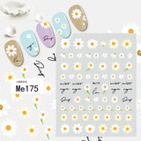 Lianfudai Simple Flowers 3D Nail Stickers Spring Summer Blossom Floral Tulip Fruit Nail Art Decals Adhesive Sliders Manicure Decorations