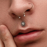 Lianfudai 16g Surgical Steel Lip Labret Piercing Crystal Lip Stud Helix Tragus Conch Cartilage Earrings 6/8mm Nose Rings for Women