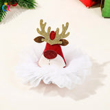 Lianfudai Christmas Deer Hairpin Girls Women Fashion Anlter Bow Hair Clip Red Cute Elk Hairpins Side Clip Plush Snowflake Hair Accessories