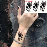 Lianfudai New Waterproof Temporary Tattoo Sticker Body Makeup Flame Finger Tattoos Smiley Black Square Rose Flower Art Flash Fake