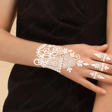 Lianfudai Flower White Henna Temporary Tattoo Sticker Women Hand Foot Tatoo Paste Waterproof Body Art Tattoo Wedding Party Henna Tattoo