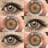 Lianfudai 1pair Colored Contact Lenses Beauty Natural Cosmetic Pupils Lenses Blue Lens for Eyes Yearly Eye Contacts Fast Shipping