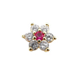 Lianfudai  Micro Dermal Anchor Top Skin Drivers Surface Dermal Piercing Flower Heads Charming CZ Implant Body Jewelry 14g