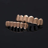 Lianfudai Classic Fashion 6/6 Teeth Grillz Hip Hop 14K Gold Plated Tooth Caps Decor Braces Dental Grills For Women Men Jewelry