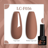 Lianfudai  7ML Gel Nail Polish Brown Earth Coffee Color Series Semi Permanent UV Gel Chocolate Autumn Winter Nail Art Gel Varnish