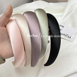 Lianfudai for Girls Fashion  Satin Silk Hair Bands for Women Hair Accessories Sponge Headband High Quality