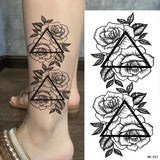 Lianfudai Sketch Flowers Sketch Tattoo Rose Blossoms Black and White Flowers Temporary Tattoos Sticker size: