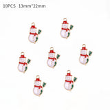 Lianfudai 10Pcs Enamel Christmas Charms Alloy Snowflakes Angel Pendants for Jewelry Making Necklace Earrings DIY Tree Decor Bracelet