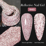 Lianfudai 7ml Metallic Gel Nail Polish Red Chrome Mirror Effect Thread Shell Nail Gel Quick Dry Semi Permanent UV Gel Nail Art