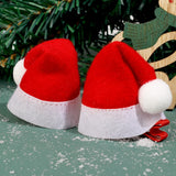 Lianfudai 1/2pcs Christmas Hair Clip Xmas Hat Hair Clips Santa Cap Duckbill Clips Cute Mini Hat Hair Barrettes Holiday Hair Accessories