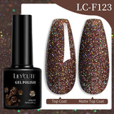 Lianfudai 7ML Quick Extension Gel Nail Polish Gold Foils Glitter Polish Vernis Semi Permanent UV Gel Nail Art Soak Off Hard Gel