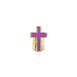 Lianfudai Hip Hop Single Colorful Cross Teeth Gillz 14K Gold Plated Tooth Caps For Women Men Jewelry Gift