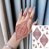 Lianfudai Brown Henna Tattoos for Hand Mehndi Design Tattoos for Women Fake Tattoo Sticker Body Art Hena Tatoo Waterproof