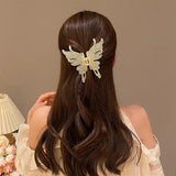 Lianfudai Large Acrylic Transparent Butterfly Hair Clip Back Head Hairpin Grips Elegant Shark Clip For Women Girl Hair Accessories