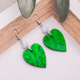 Lianfudai New Fashion Irregular Watermarks Acrylic Heart Earrings For Women Aesthetic Romantic Lightweight Jewelry Cute Valentine Day Gift