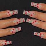 Lianfudai 24Pcs/Set Manicure Wearable Ballerina Removable Coffin Nail With Glue Fake Nails Finished Women Girls False Nails Art Decoration 0513