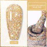 Lianfudai 7ML Gold Mirror Effect Metallic Gel Nail Polish Super Bright Chrome French Style Semi Permanent Soak Off Nail Varnish