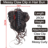 Lianfudai 2024 New Lazy Wind Grab Clip Fluffy Long Beard Hair Package Wig Set Ponytail Wig Ring Hair Clip Female Bridal Hair Accessories