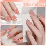 Lianfudai 15ml Jelly Nude Pink Gel Nail Polish Set Milky White Sheer Crystal Natural Translucent Soak Off Gel Polish 8/6/4PCS Kit