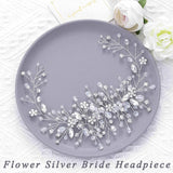 Lianfudai Pearl Crystal Wedding Hair Combs Hair Accessories for Bridal Flower Headpiece Headbands Women Bride Hair ornaments Jewelry