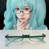 Lianfudai Anime Character Kamishiro Rize Cosplay Red Glasses Akemi Homura Role Play Half Frame Eyeglass Without Lens Accessories Eyewear