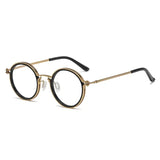 Lianfudai Vintage Round Metal Frame Anti Blue Light Blocking Glasses Women Men Fashion Optical Eyewear Reading Computer Eyeglasses