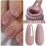 Lianfudai 7ML Rose Gold Foils Effect Platinum Cat Magnetic Gel Nail Polish Silver Moonlight for Fall Winter Manicure Nail Art Gel