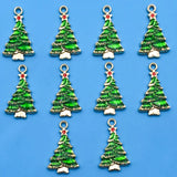 Lianfudai 10Pcs/Pack 11styles Christmas Charms Enamel Alloy Pendants Craft Supplies Beads Pendants For Jewelry Making Christmas Pendant