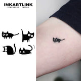 Lianfudai Cute kitten Temporary Tattoo,Lasts To 15 Days New Technology Magic Waterproof Semi Permanent Sticker.